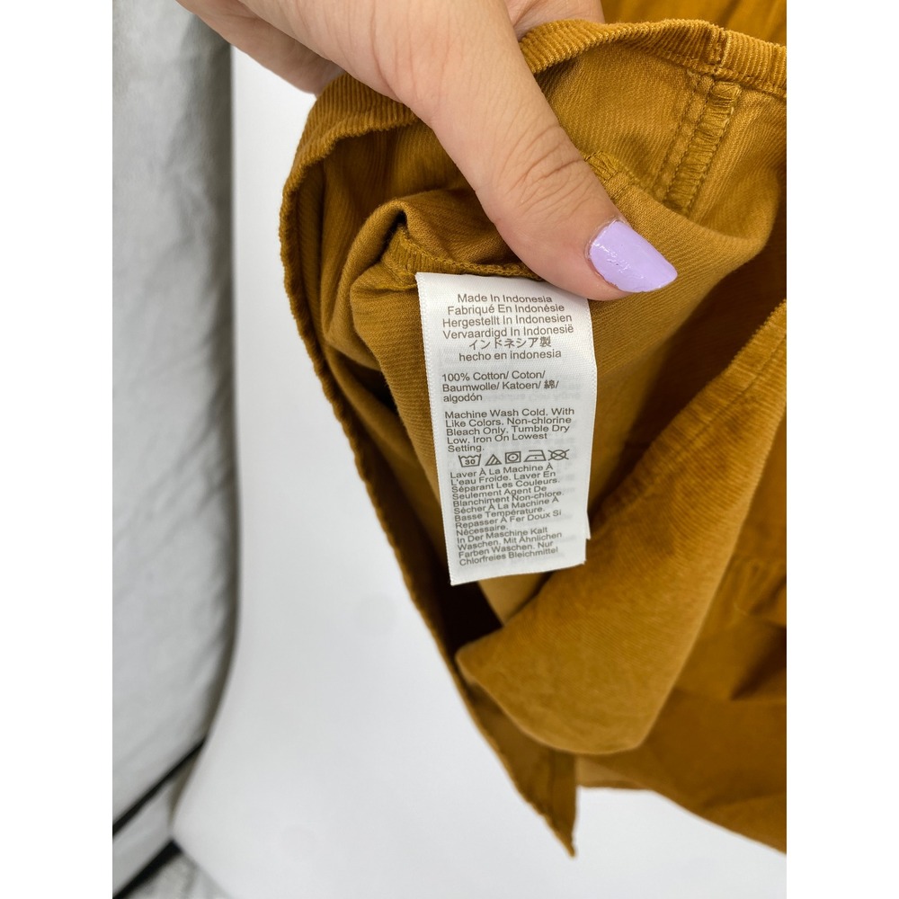 J.Crew Corduroy Shirtdress Women 8 mustard Brown Tiered Button Down BK249 - Picture 5 of 5